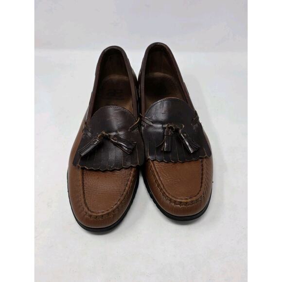 Allen Edmonds Nashua Slip On Tassel Leather Loafers Tan Brown Size 12 B main image 9